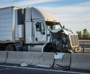 Semi truck cab collision damage